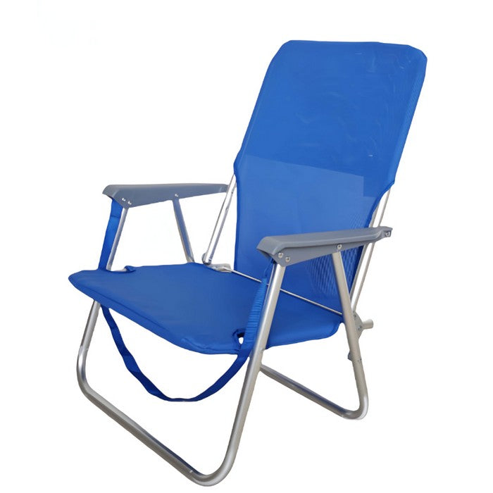 Sedia pieghevole in alluminio da spiaggia e campeggio con braccioli