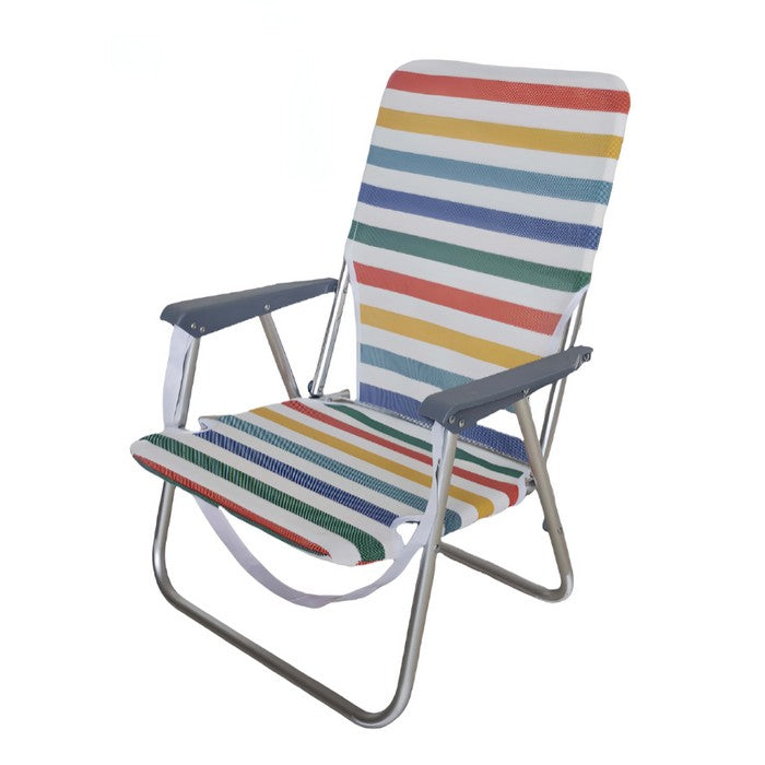 Sedia pieghevole in alluminio da spiaggia e campeggio con braccioli