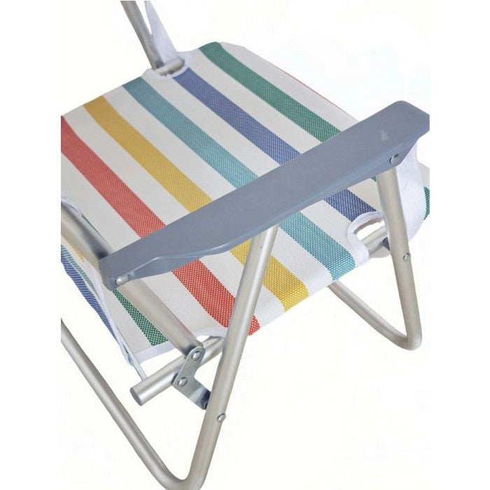 Sedia pieghevole in alluminio da spiaggia e campeggio con braccioli