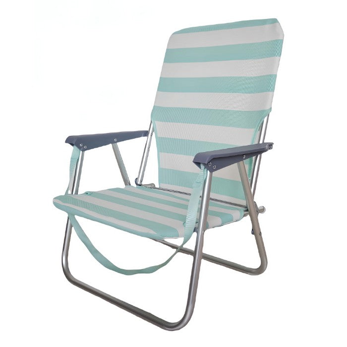 Sedia pieghevole in alluminio da spiaggia e campeggio con braccioli