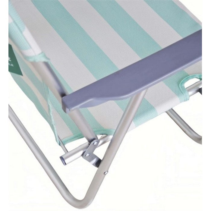Sedia pieghevole in alluminio da spiaggia e campeggio con braccioli