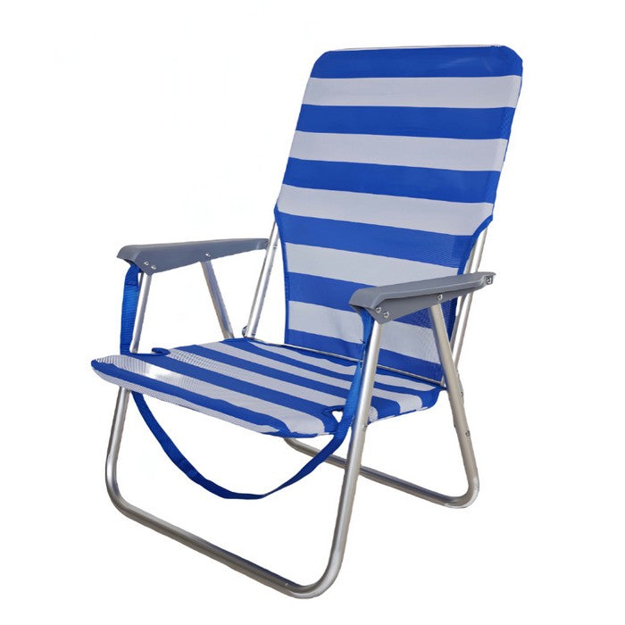 Sedia pieghevole in alluminio da spiaggia e campeggio con braccioli