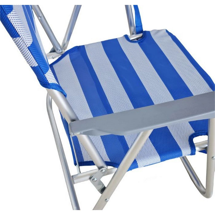 Sedia pieghevole in alluminio da spiaggia e campeggio con braccioli