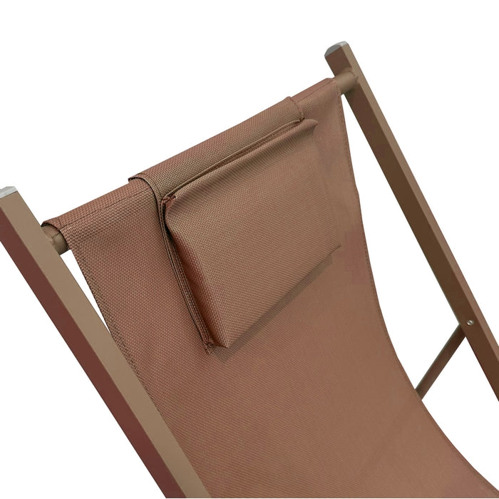 Sedia a sdraio da giardino in metallo e textilene con cuscino