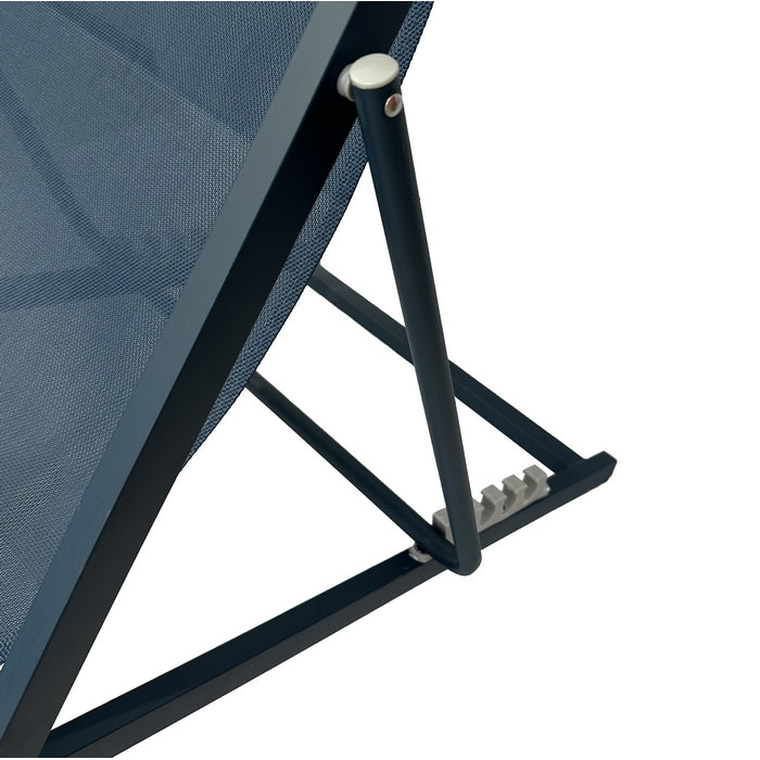 Sedia a sdraio da giardino in metallo e textilene con cuscino