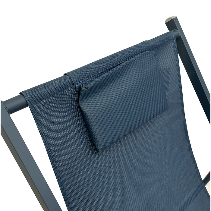 Sedia a sdraio da giardino in metallo e textilene con cuscino