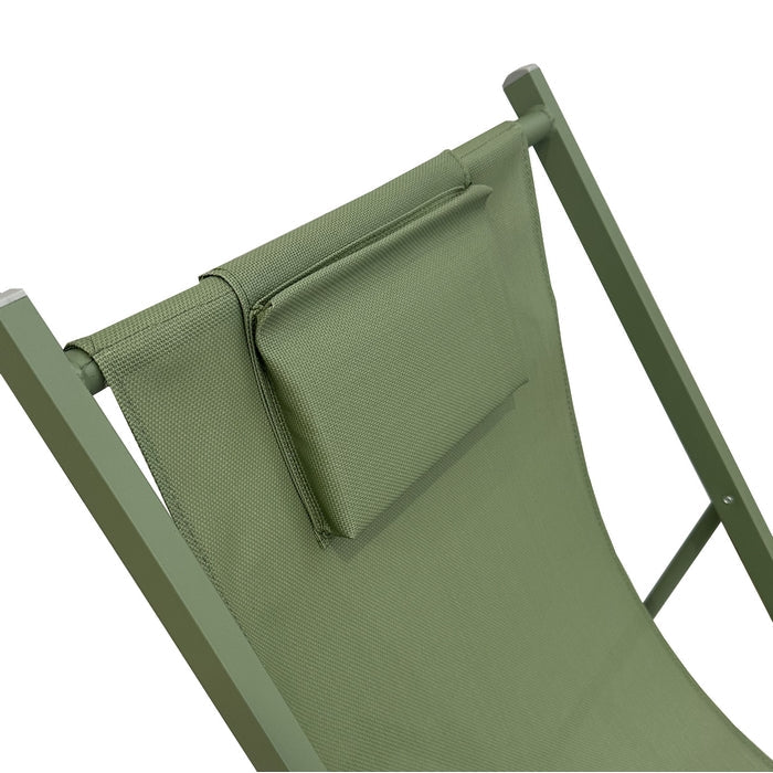 Sedia a sdraio da giardino in metallo e textilene con cuscino