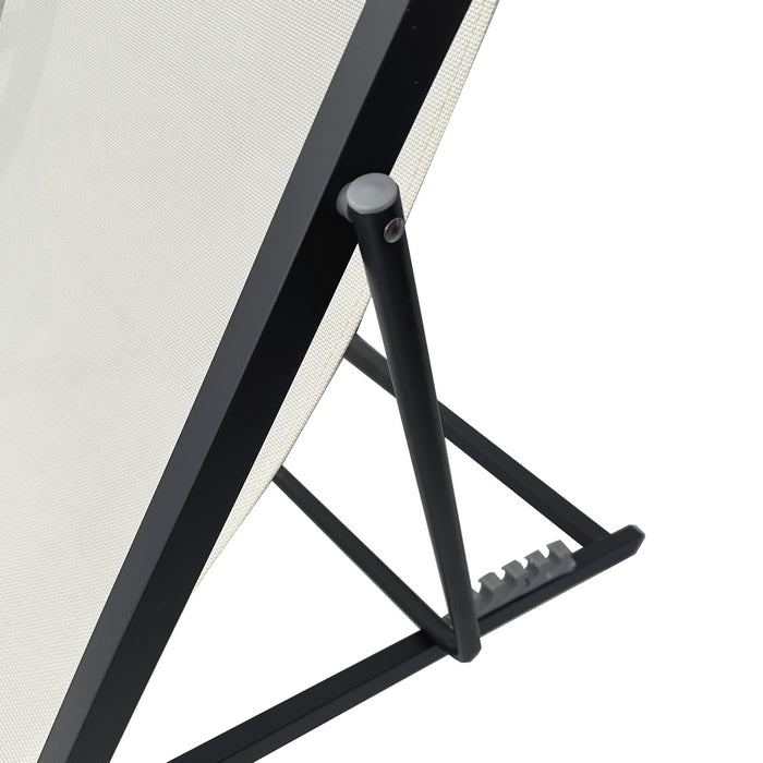 Sedia a sdraio da giardino in metallo e textilene con cuscino