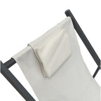 Sedia a sdraio da giardino in metallo e textilene con cuscino