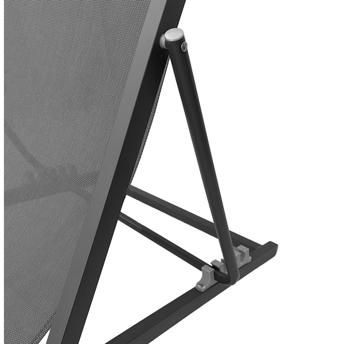 Sedia a sdraio da giardino in metallo e textilene con cuscino