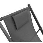 Sedia a sdraio da giardino in metallo e textilene con cuscino