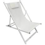 Sedia a sdraio da giardino in metallo e textilene con cuscino