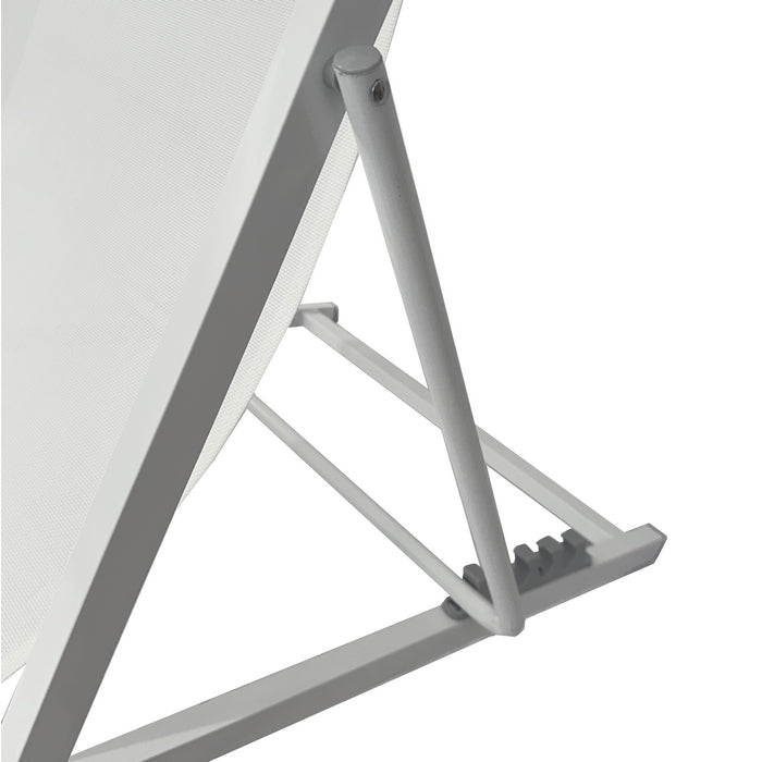 Sedia a sdraio da giardino in metallo e textilene con cuscino