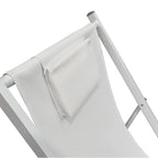 Sedia a sdraio da giardino in metallo e textilene con cuscino