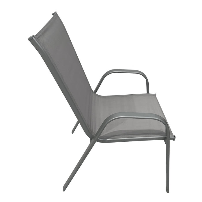 Poltrona da giardino in metallo e textilene