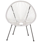 Poltrona relax tonda da giardino effetto rattan - Spaghetti