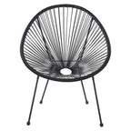 Poltrona relax tonda da giardino effetto rattan - Spaghetti