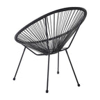 Poltrona relax tonda da giardino effetto rattan - Spaghetti