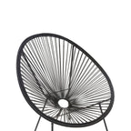 Poltrona relax tonda da giardino effetto rattan - Spaghetti