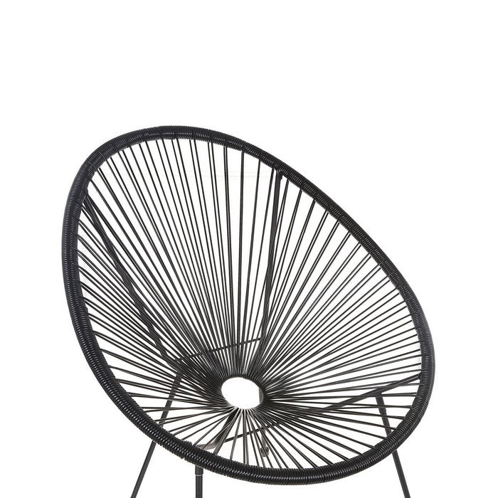 Poltrona relax tonda da giardino effetto rattan - Spaghetti