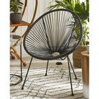 Poltrona relax tonda da giardino effetto rattan - Spaghetti