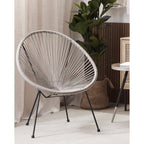 Poltrona relax tonda da giardino effetto rattan - Spaghetti