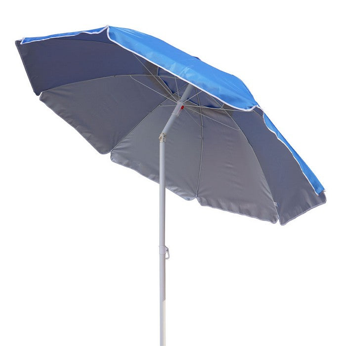 Ombrellone da spiaggia reclinabile anti-uv e anti-vento 195 cm