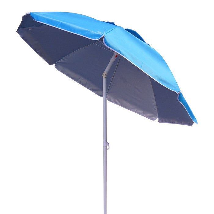 Ombrellone da spiaggia reclinabile anti-uv e anti-vento 195 cm