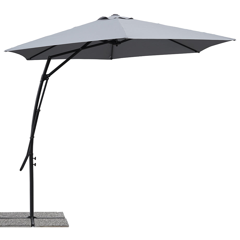 Ombrellone push-up da giardino con anti-vento a palo laterale 300 cm - Aurora