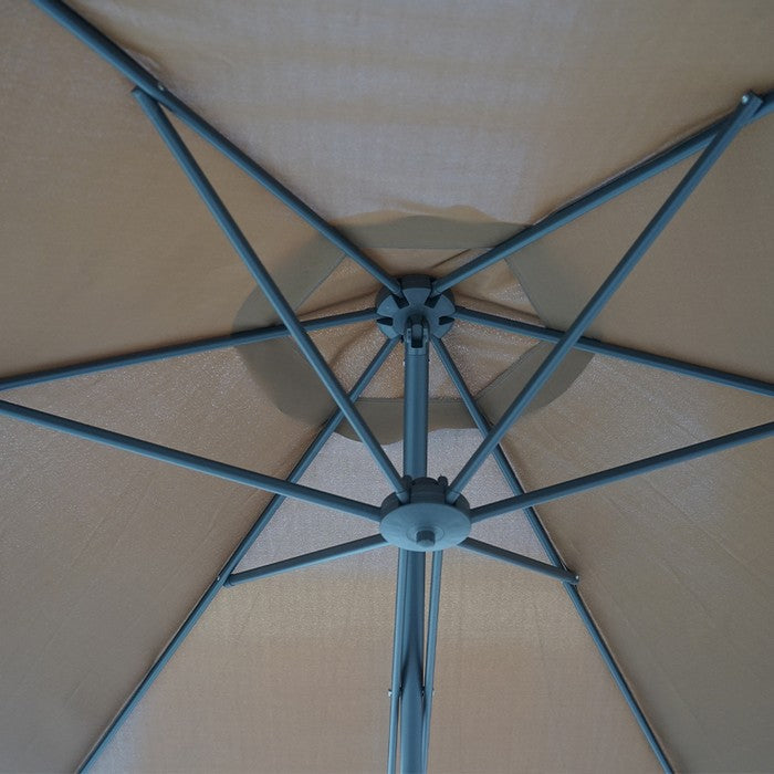 Ombrellone push-up da giardino con anti-vento a palo laterale 300 cm - Aurora