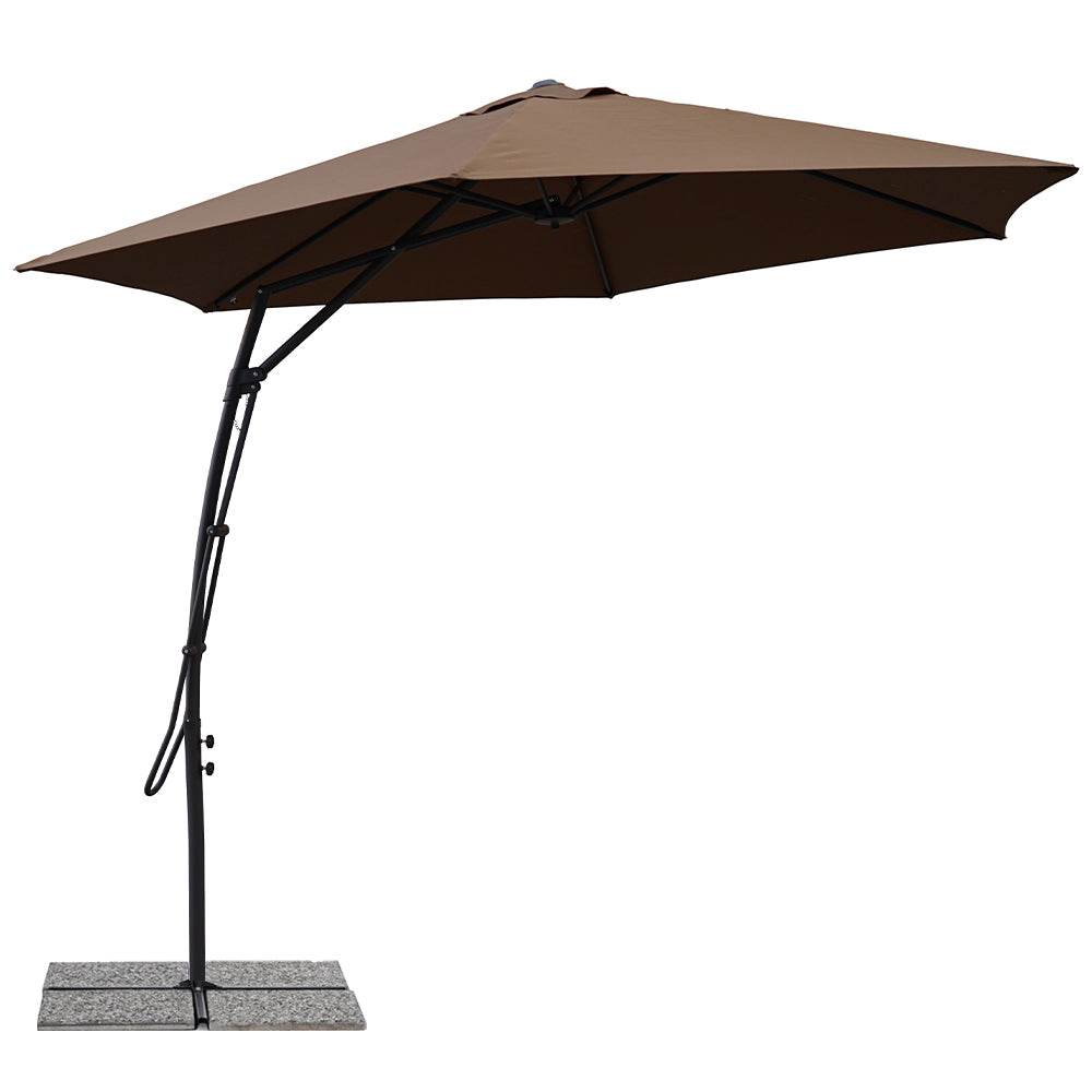 Ombrellone push-up da giardino con anti-vento a palo laterale 300 cm - Aurora