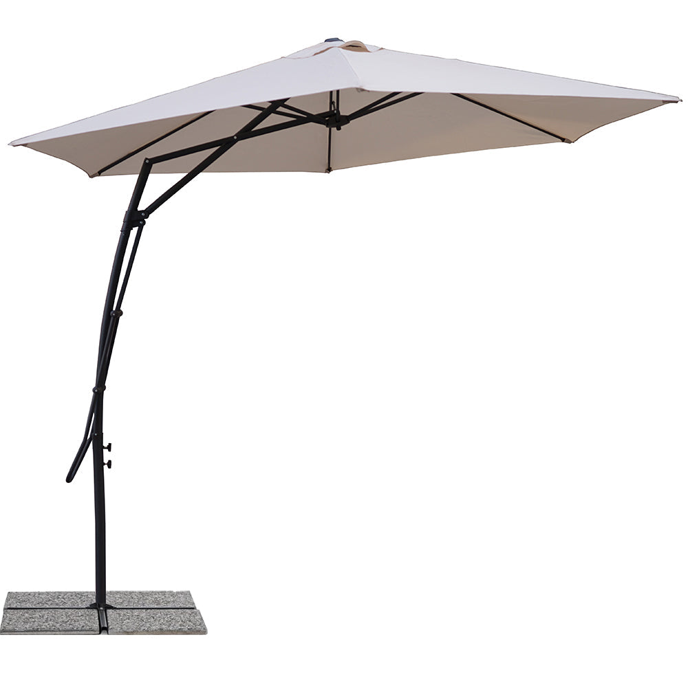 Ombrellone push-up da giardino con anti-vento a palo laterale 300 cm - Aurora