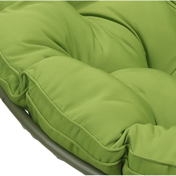 Poltrona relax rotonda da giardino con cuscino in metallo e vimini - Moon