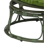 Poltrona relax rotonda da giardino con cuscino in metallo e vimini - Moon