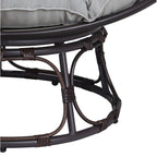 Poltrona relax rotonda da giardino con cuscino in metallo e vimini - Moon