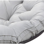 Poltrona relax rotonda da giardino con cuscino in metallo e vimini - Moon