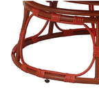 Poltrona relax rotonda da giardino con cuscino in metallo e vimini - Moon