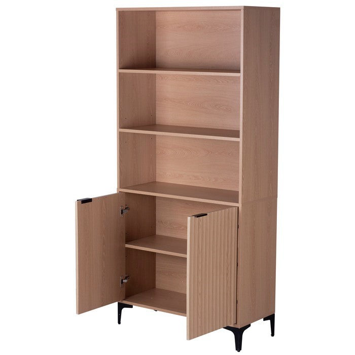 Mobile moderno con 2 ante e ripiani in melamina legno - Lignum