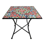 Tavolo quadrato da giardino in metallo con mosaico - Sanremo