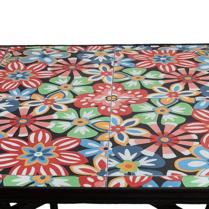 Tavolo quadrato da giardino in metallo con mosaico - Sanremo