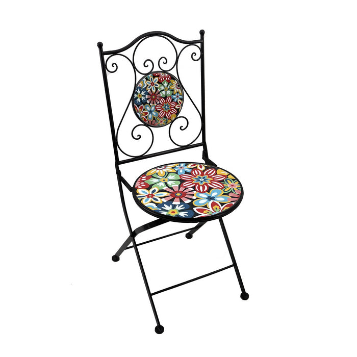 Sedia pieghevole in metallo con mosaico - Sanremo