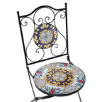 Set tavolo con sedie pieghevoli in metallo con mosaico - Caltagirone