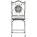 Set tavolo con sedie pieghevoli in metallo con mosaico - Caltagirone
