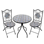 Set tavolo con sedie pieghevoli in metallo con mosaico - Elba