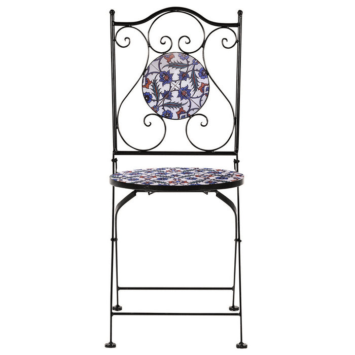 Set tavolo con sedie pieghevoli in metallo con mosaico - Elba