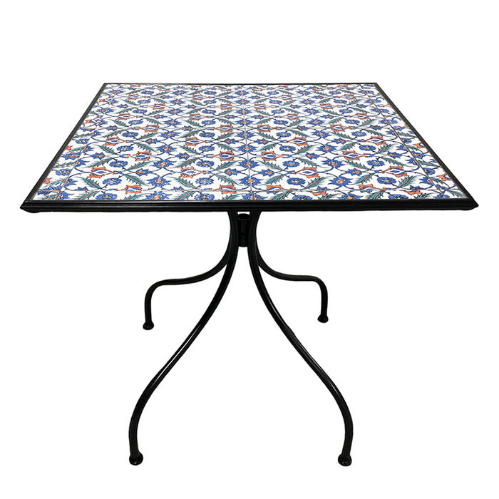 Tavolo quadrato da giardino in metallo con mosaico - Elba