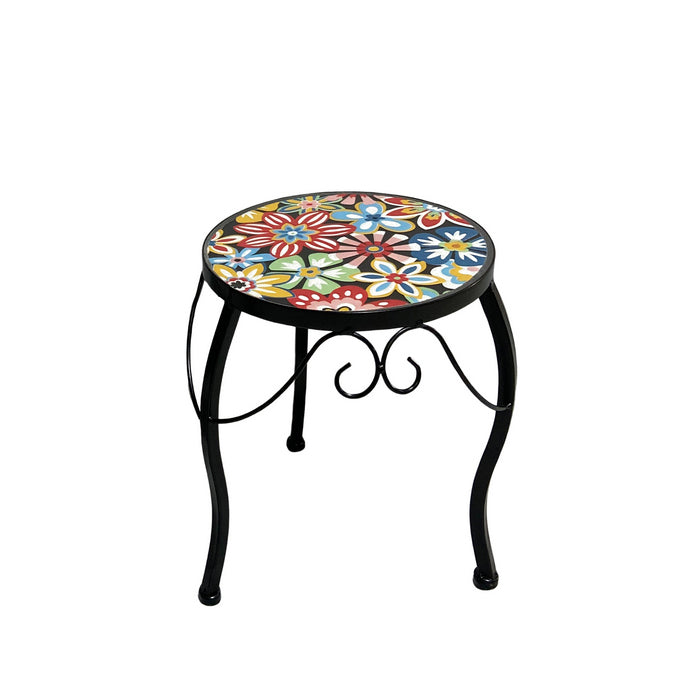 Supporto rotondo per piante 3 gambe con mosaico - Sanremo