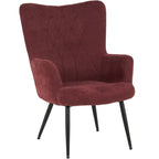 Poltrona moderna in tessuto con gambe in metallo nero - Julie