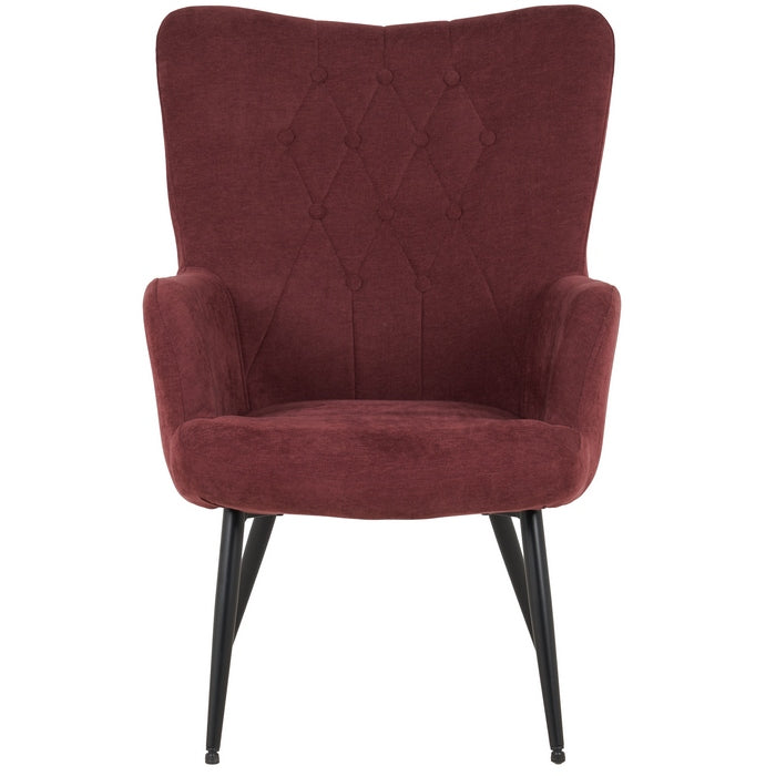 Poltrona moderna in tessuto con gambe in metallo nero - Julie