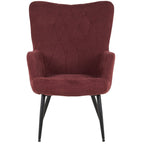 Poltrona moderna in tessuto con gambe in metallo nero - Julie